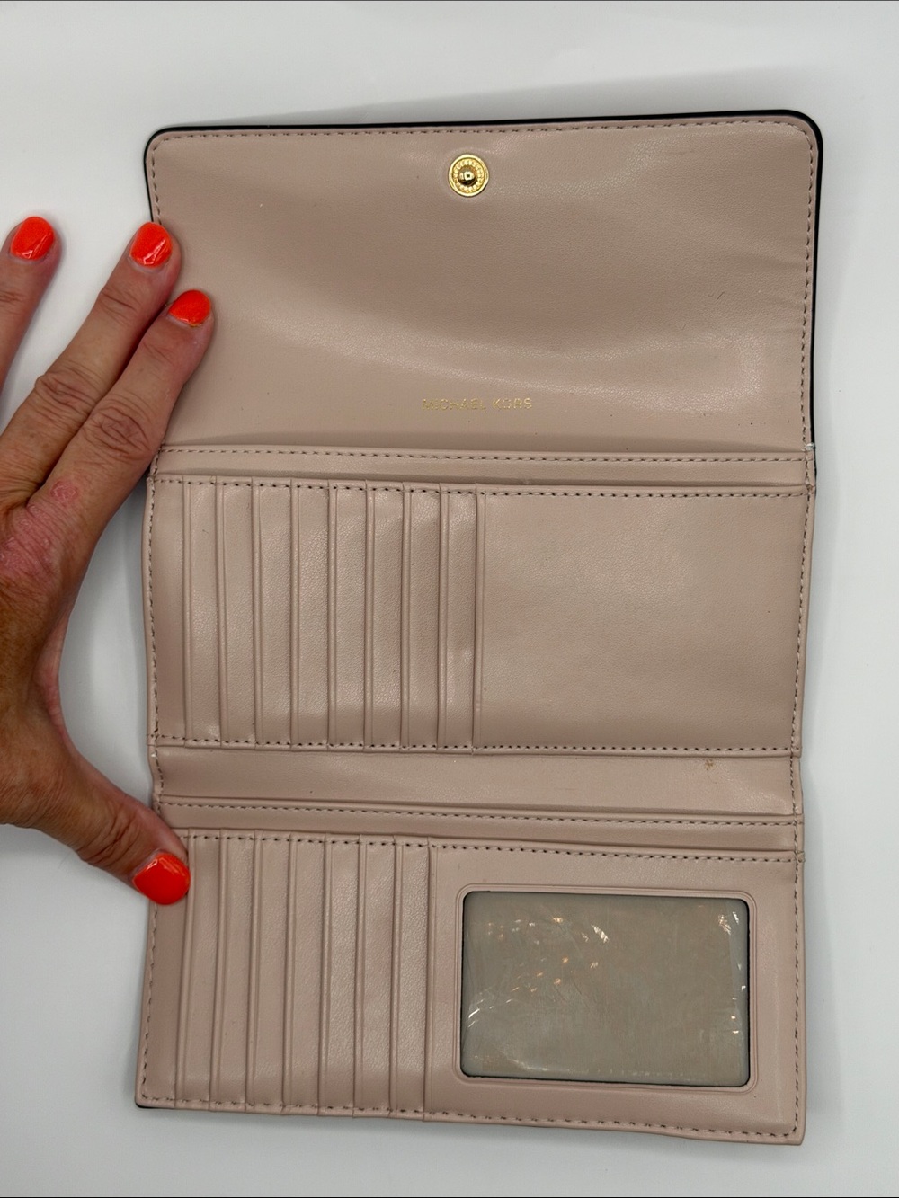 Michael Kors Pink and Cream Stripe Tote with Brown Trim and Matching Wallet - Picture 11 of 15